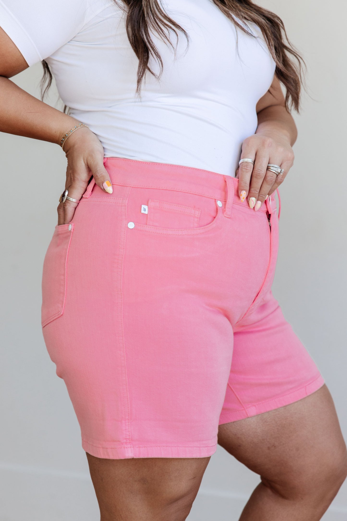 Pink Taffy Cuffed Shorts | Judy Blue