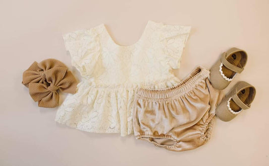 Little Lady Lace Velvet Outfit