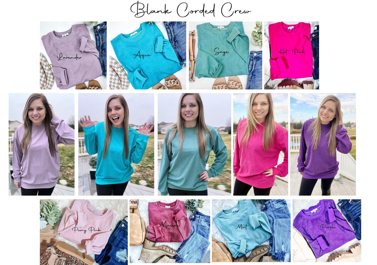 Corded Crewnecks