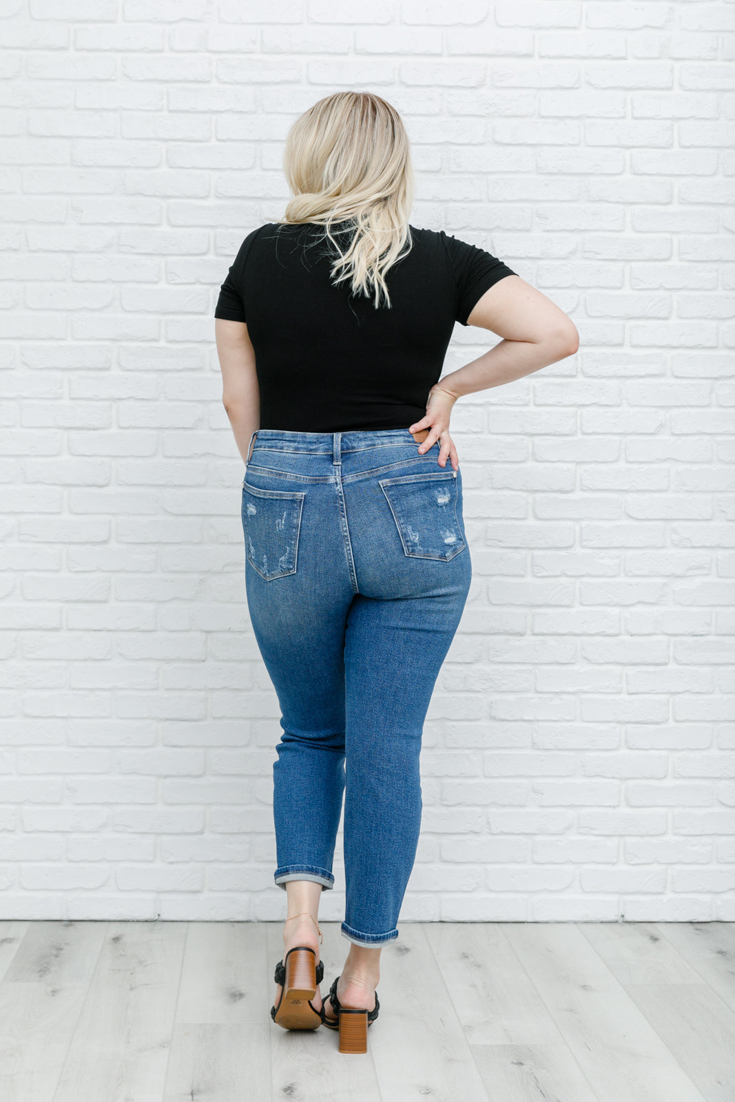 Rainbow Embroidery Cropped Straight Leg Jeans