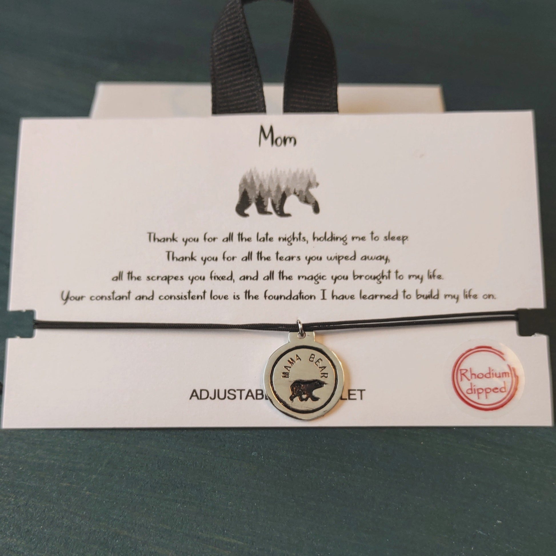 Mama Bear Coin Adjustable Bracelet - E Squared Goods & Co.