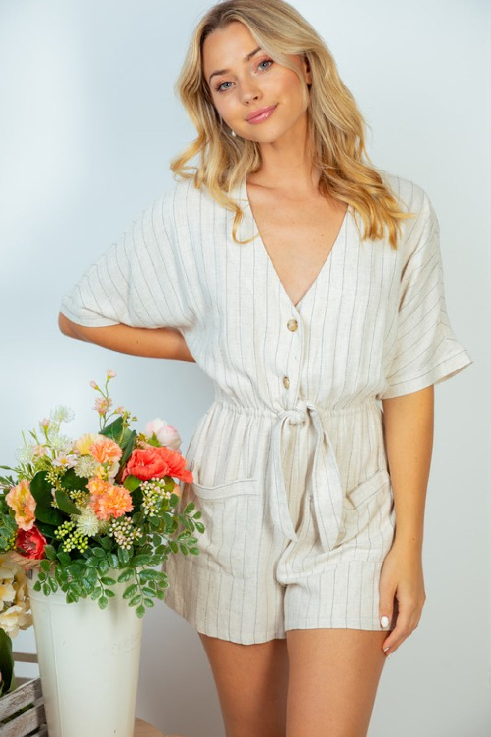 Just Can't Wait Striped Romper
