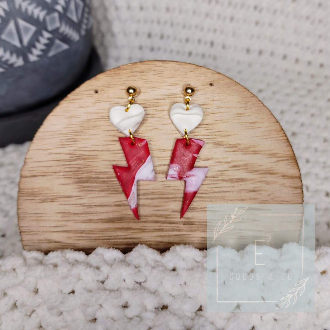 Bolt of Love Handmade Clay Earrings