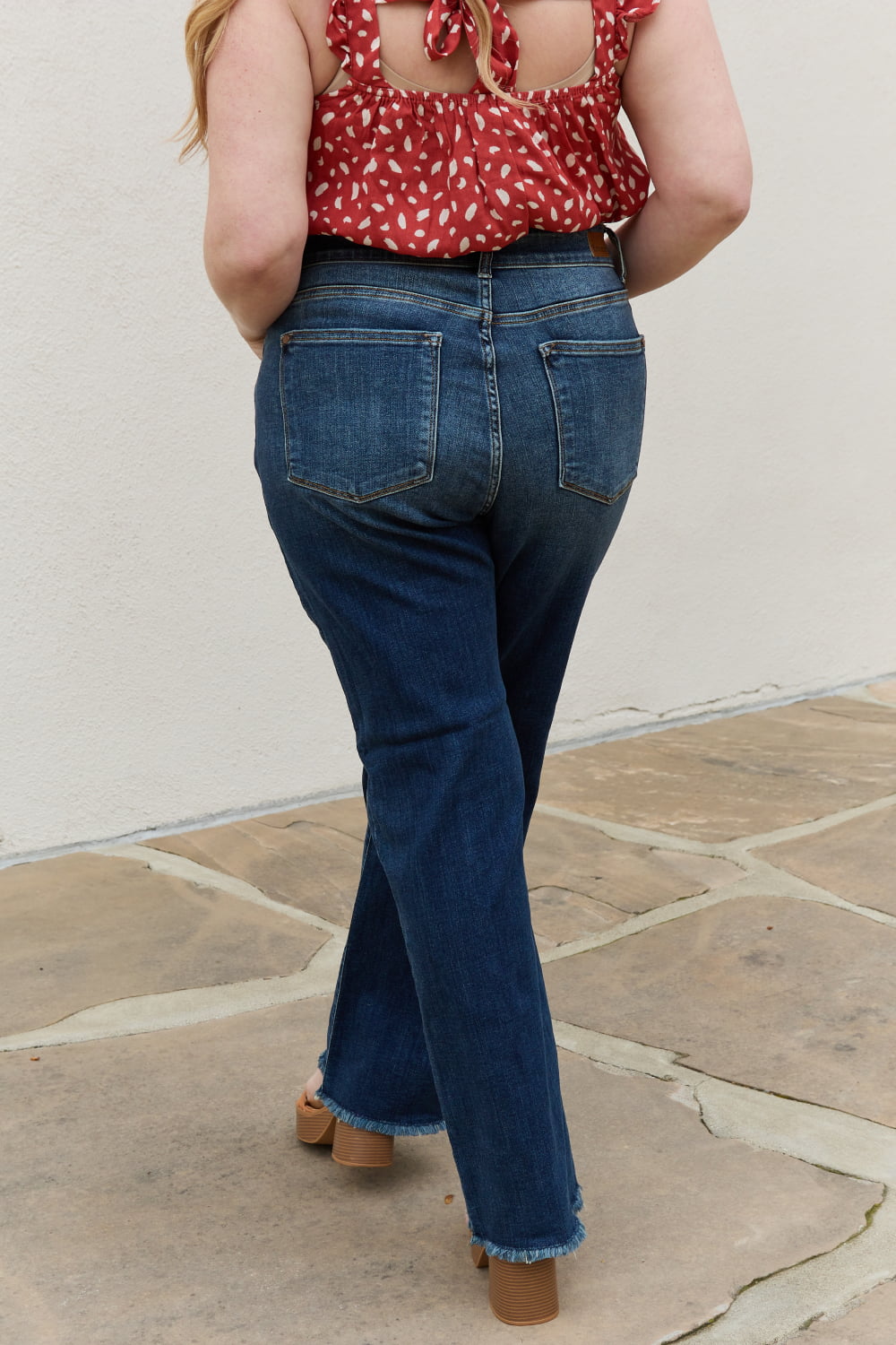 Pauline High Waisted Button Fly Wide Leg Jeans