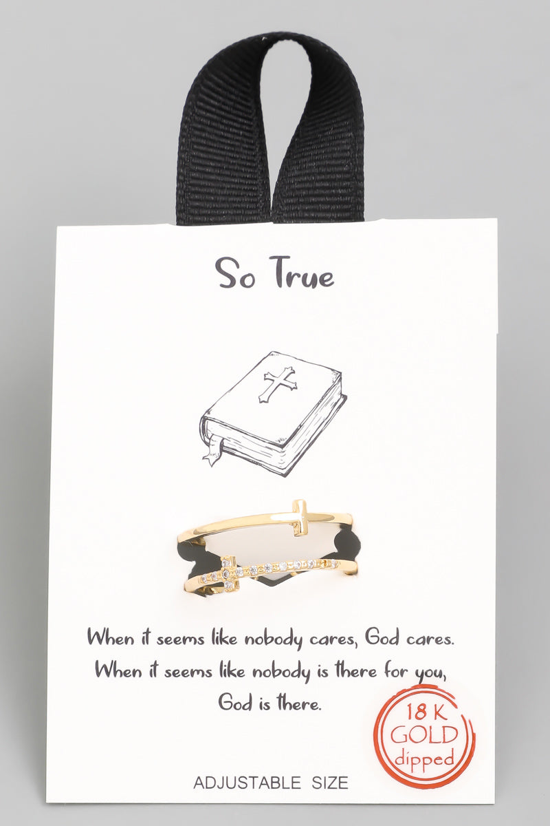 Double Band Cross Ring - E Squared Goods & Co.