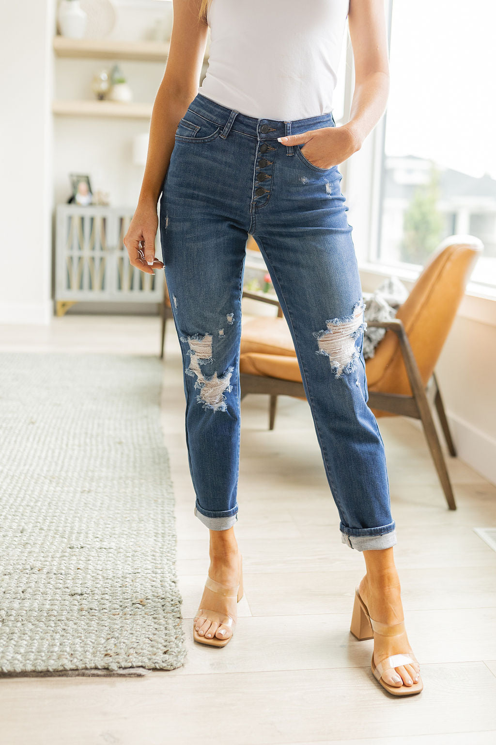Colt High Rise Distressed Boyfriend Jeans