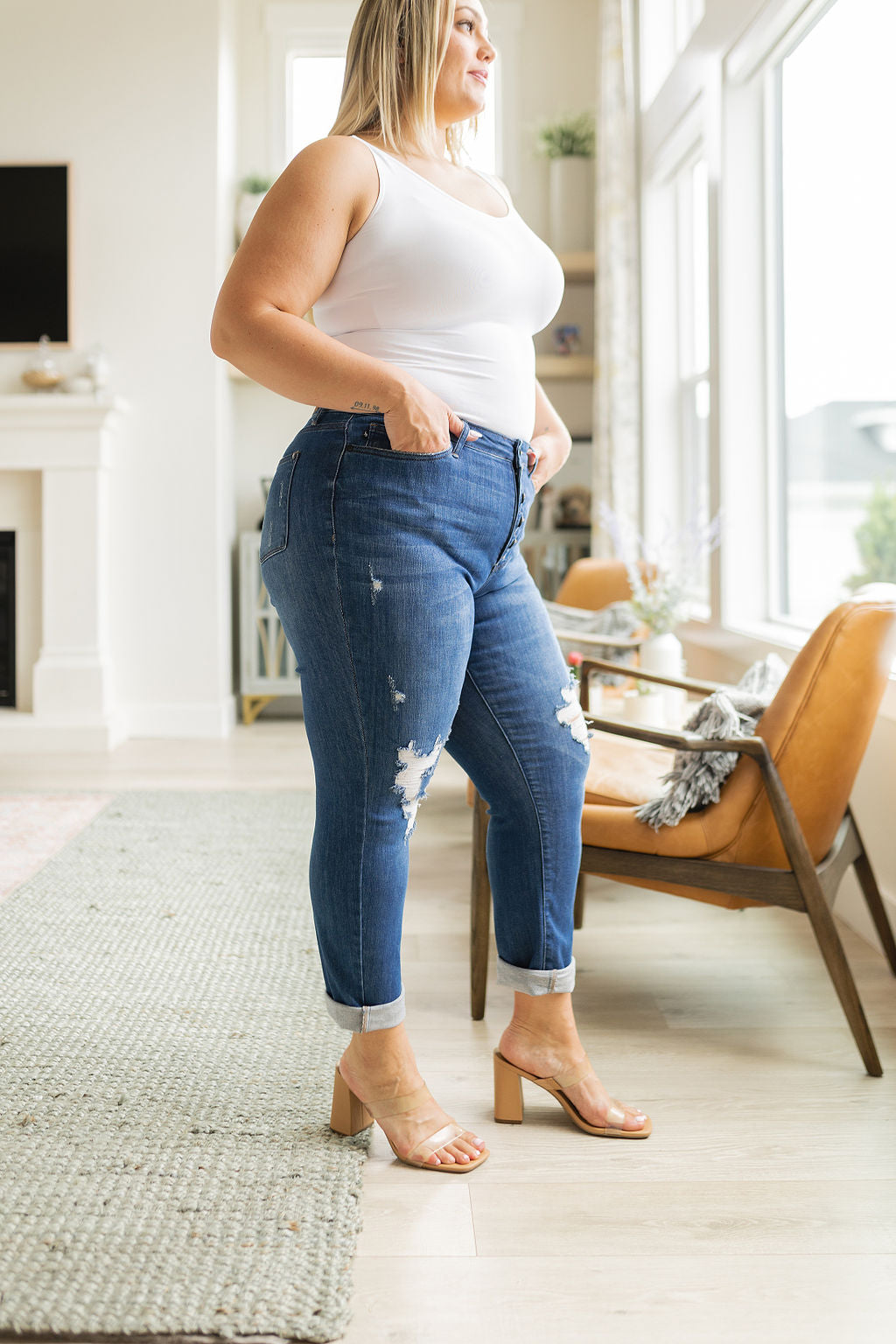 Colt High Rise Distressed Boyfriend Jeans