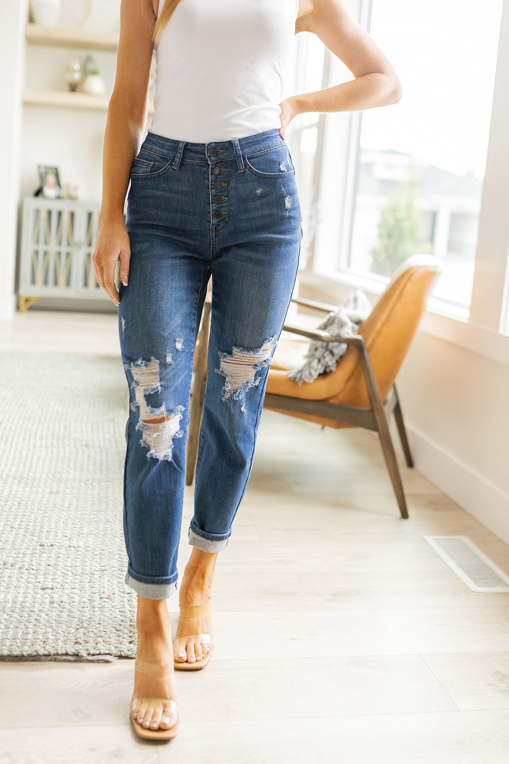 Colt High Rise Distressed Boyfriend Jeans