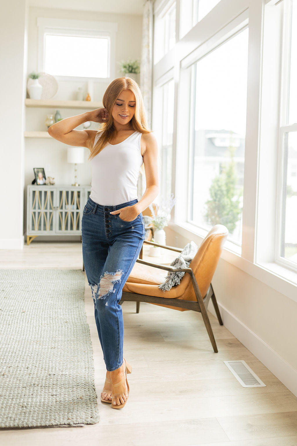 Colt High Rise Distressed Boyfriend Jeans
