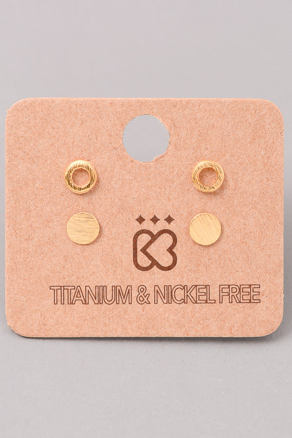 Dainty Mini Circle Stud Earrings Set - E Squared Goods & Co.