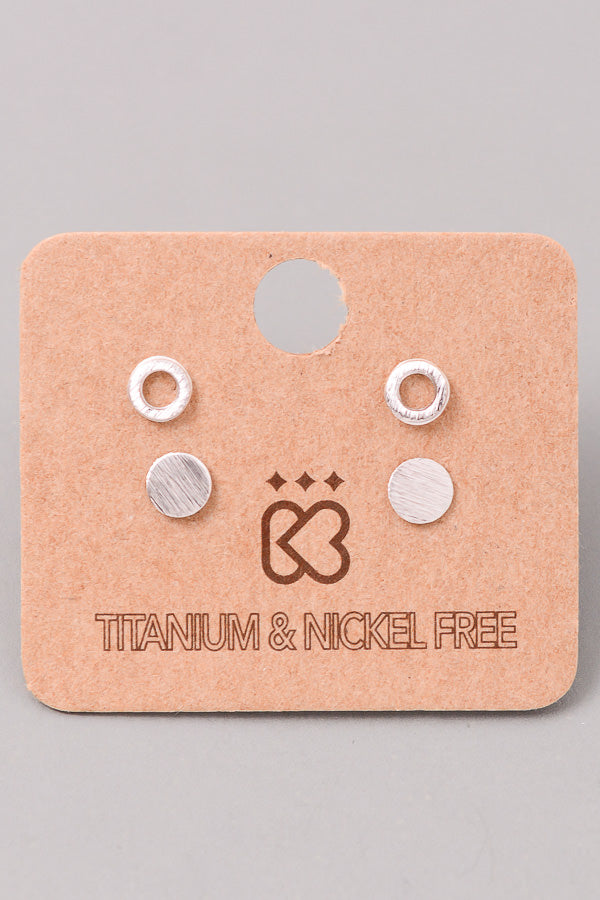 Dainty Mini Circle Stud Earrings Set - E Squared Goods & Co.