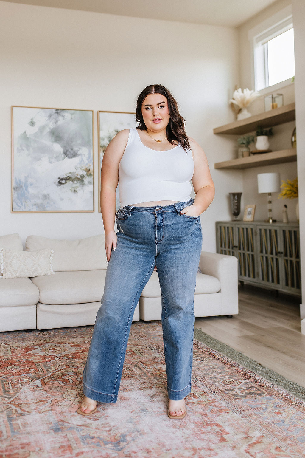 Katrina Distressed Denim Trousers