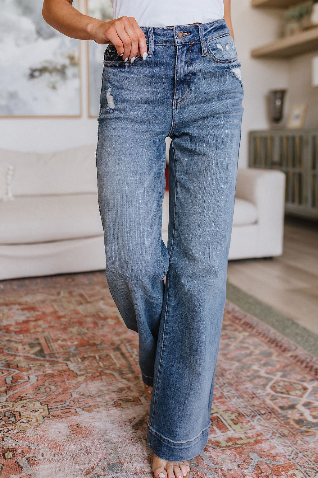 Katrina Distressed Denim Trousers