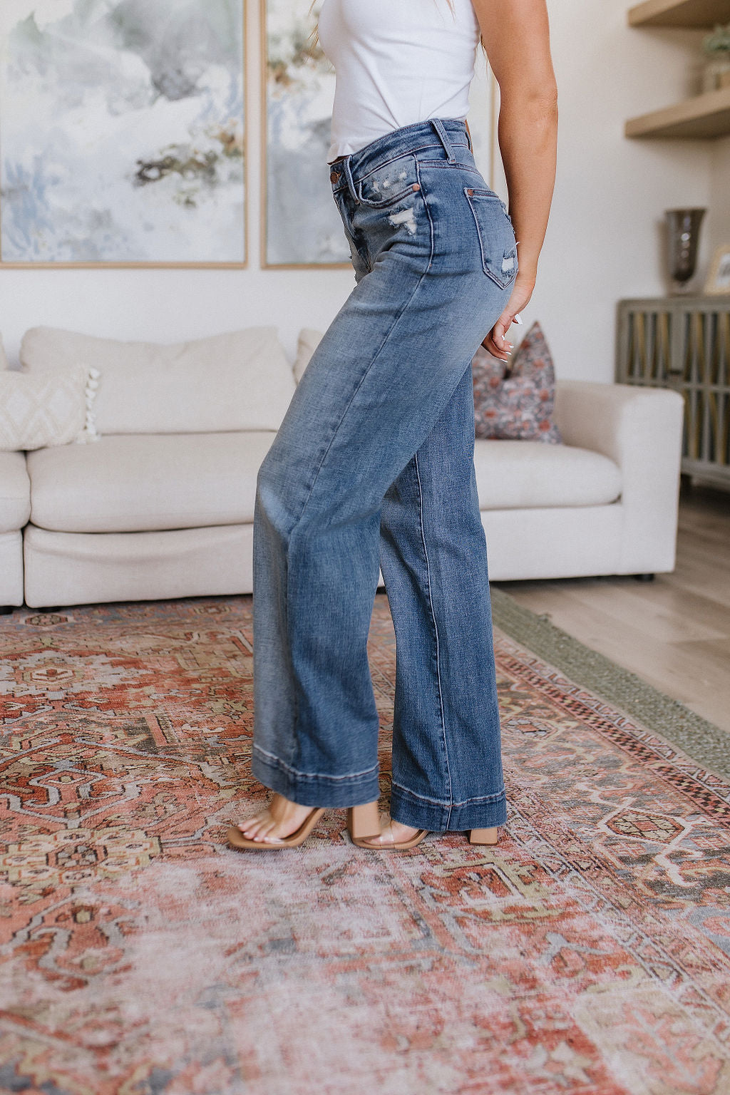Katrina Distressed Denim Trousers