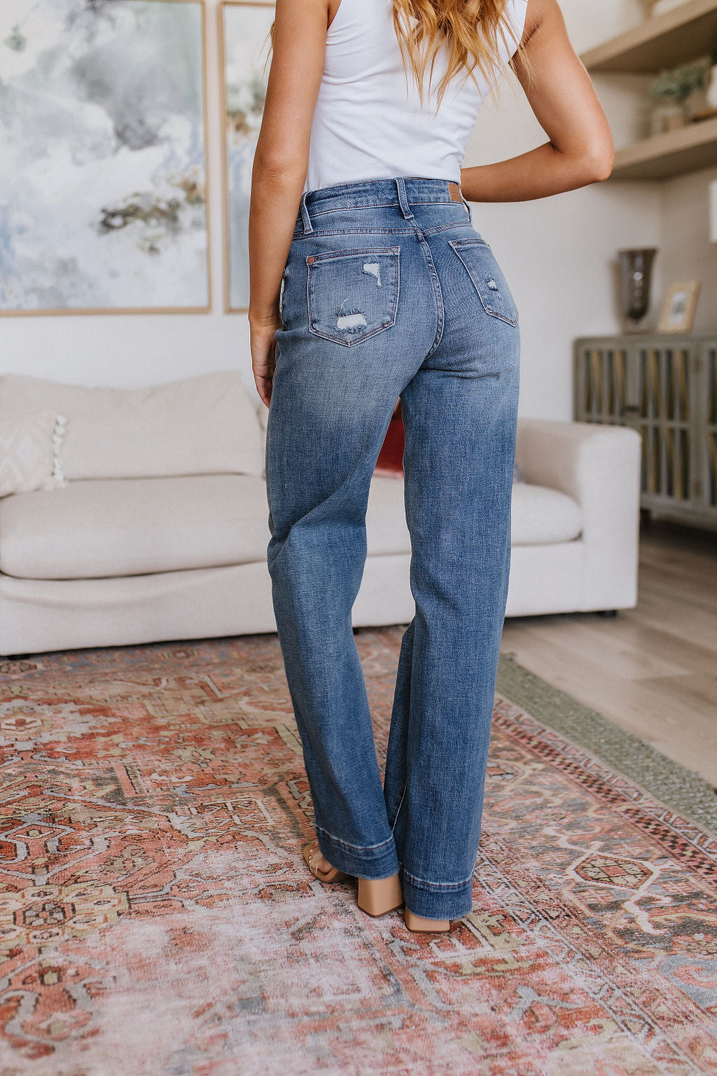 Katrina Distressed Denim Trousers