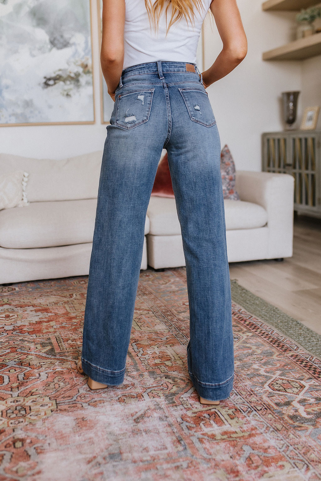 Katrina Distressed Denim Trousers