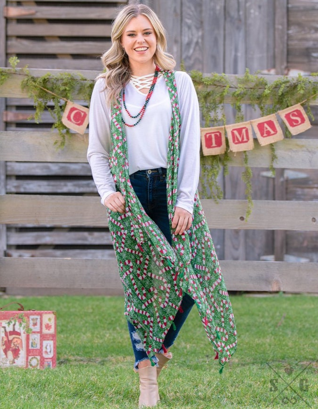 Adult's + Kid's Candy Cane Cover Up