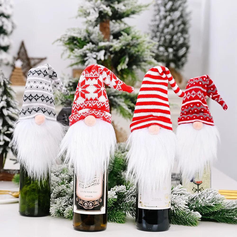 Festive Gnome Wine Toppers