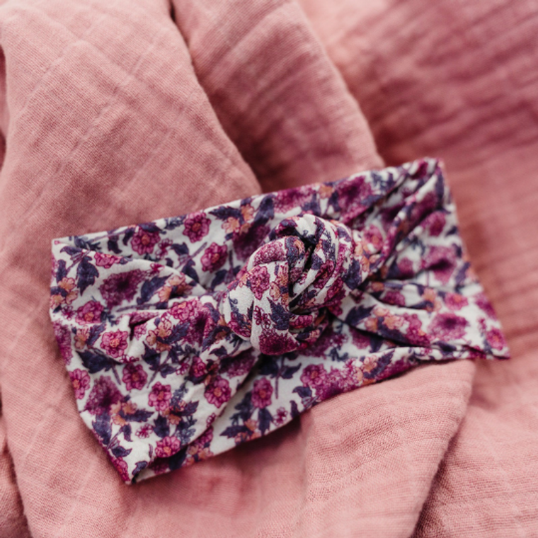 Knotted Vintage Floral Nylon Headband