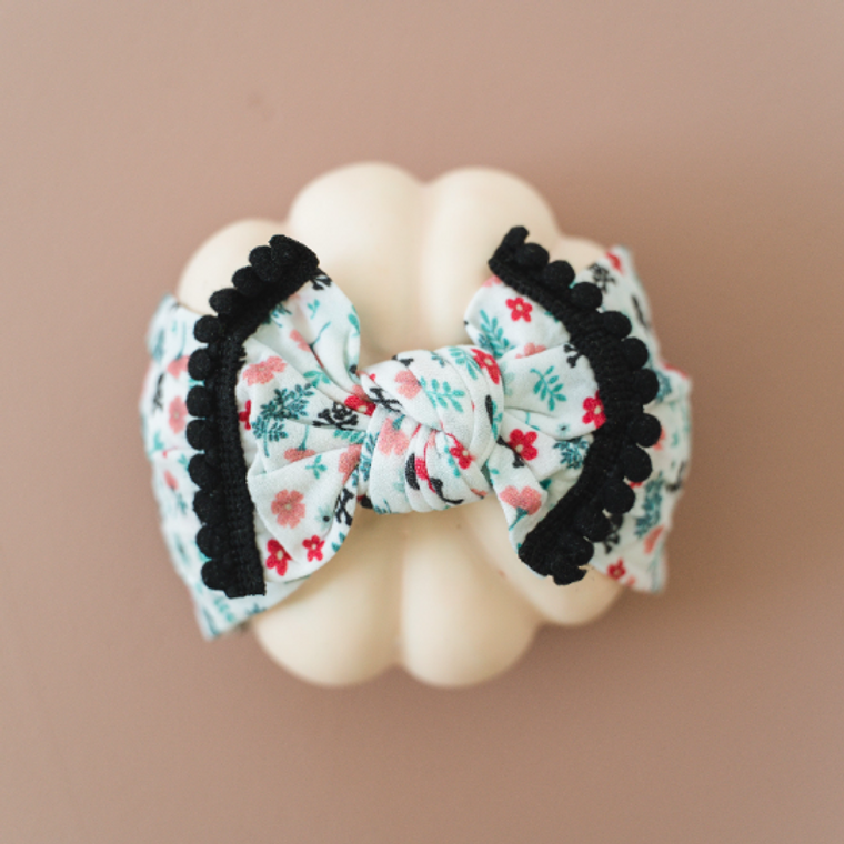 Skull and Floral Nylon Headband
