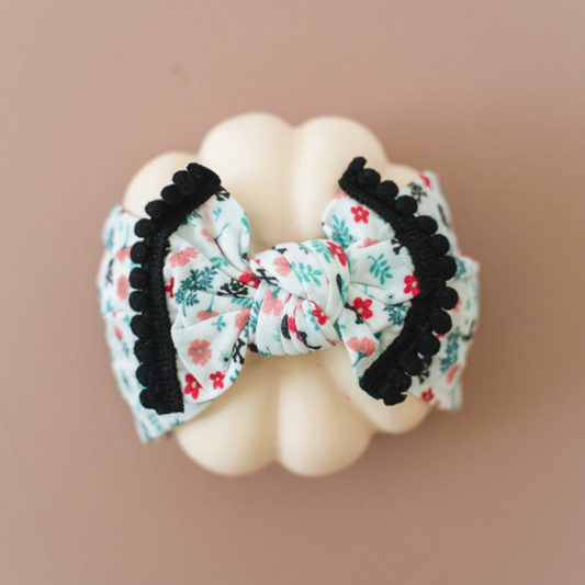 Skull and Floral Nylon Headband