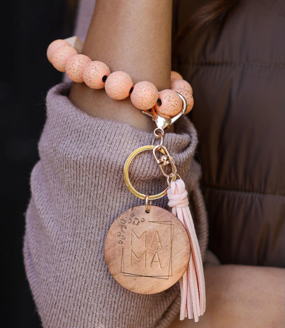Mama Pendant Beaded Tassel Keychain