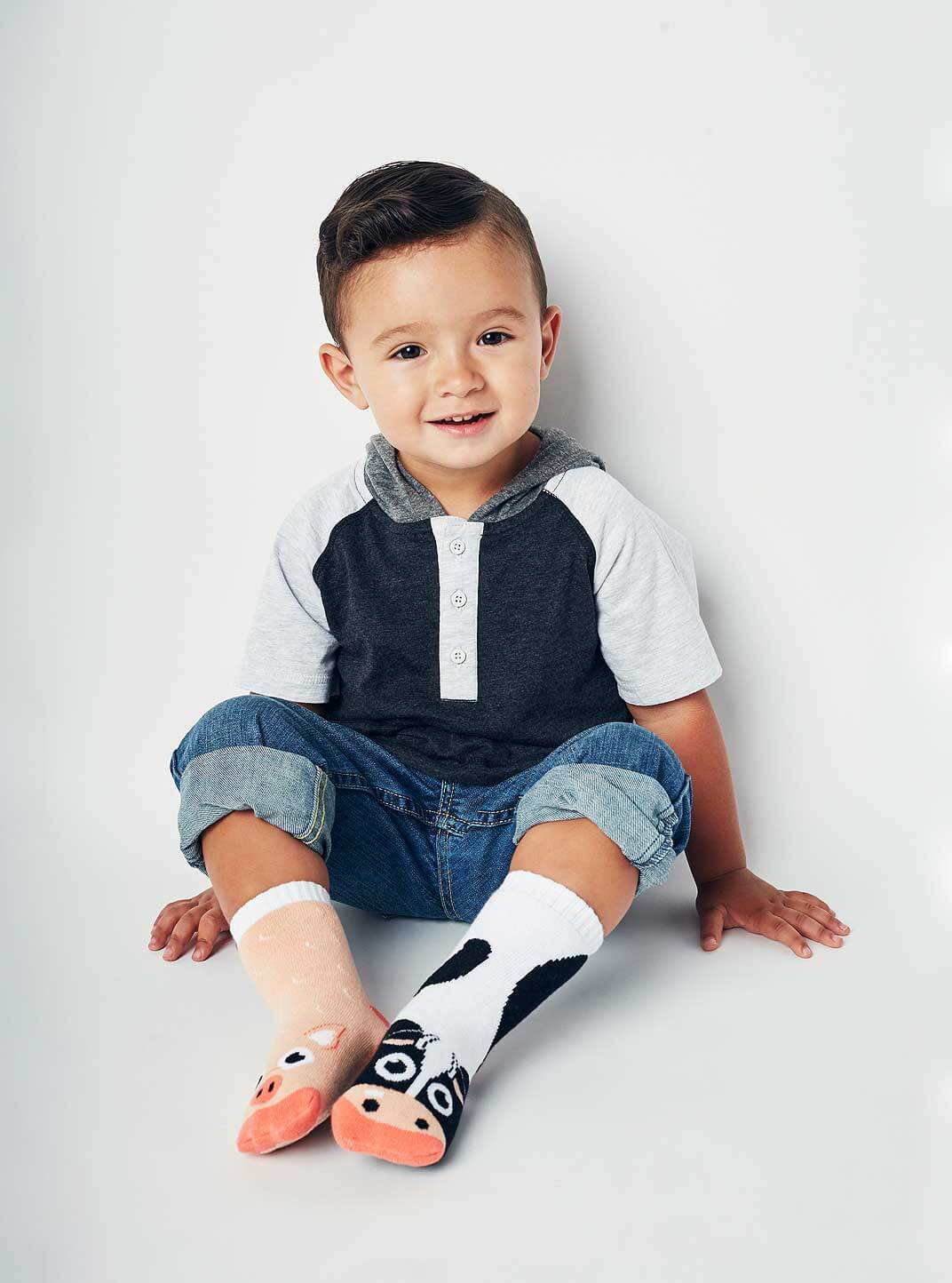Calf & Piglet | Kids Collectible Mismatched Socks