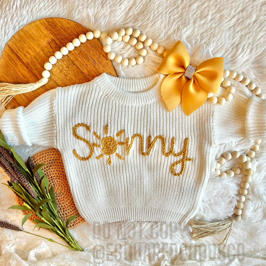 Embroidered Oversized Baby/Toddler Sweater