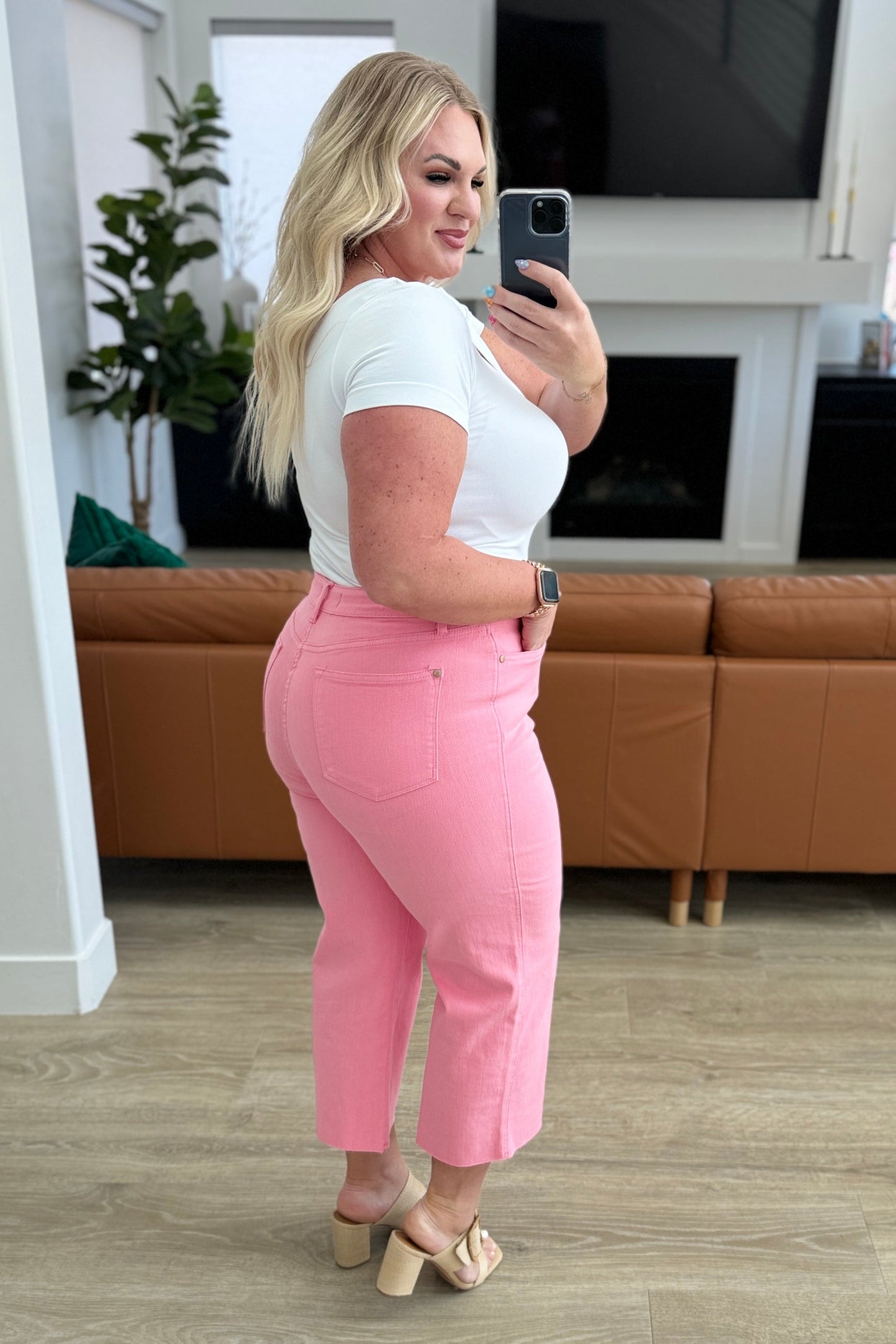 Pretty in Pink Crop Jeans | Judy Blue