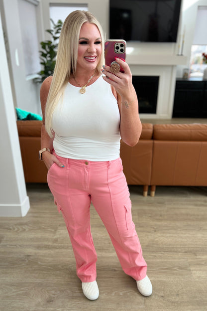 Pink Ladies Cargo Jeans | Judy Blue