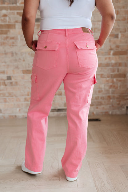 Pink Ladies Cargo Jeans | Judy Blue