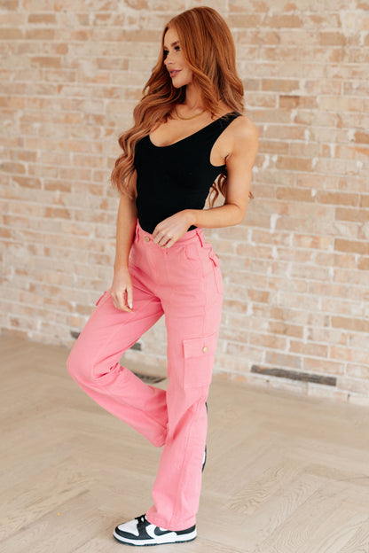 Pink Ladies Cargo Jeans | Judy Blue