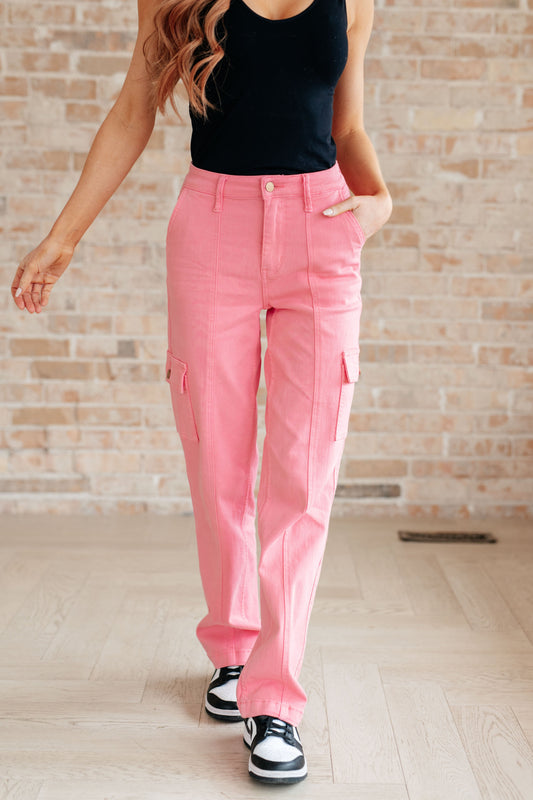 Pink Ladies Cargo Jeans | Judy Blue