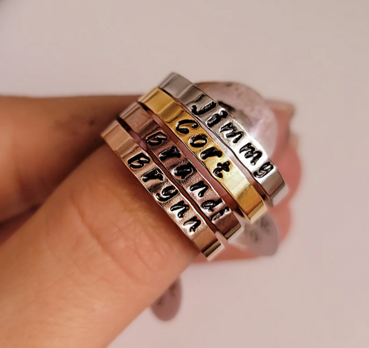 Handstamped Rings