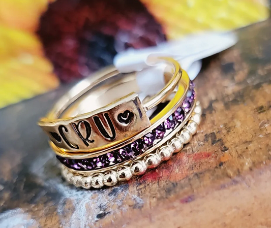 Birthstone Spacer Rings - Gold