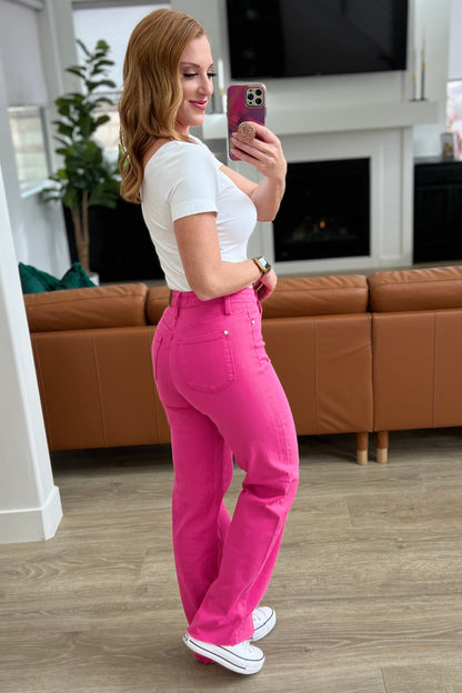 Got a Heart of Pink Straight Jeans | Judy Blue