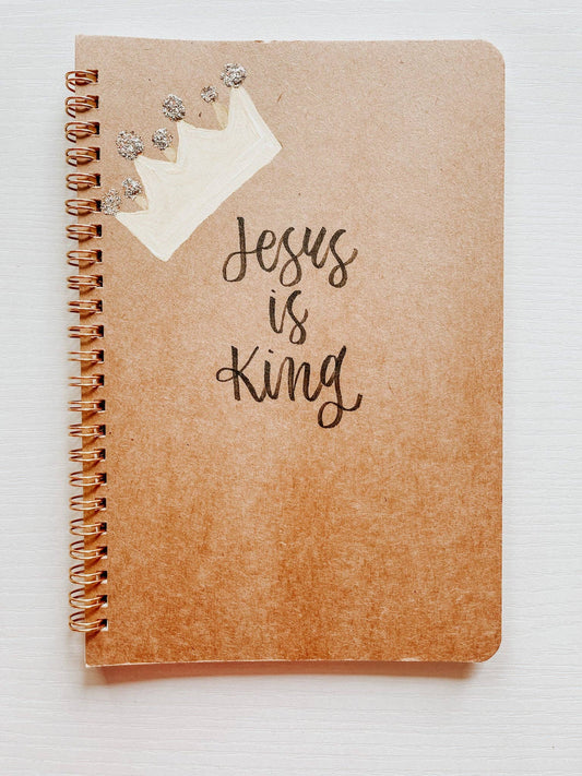 Jesus is King Hand-Painted Spiral Bound Journal