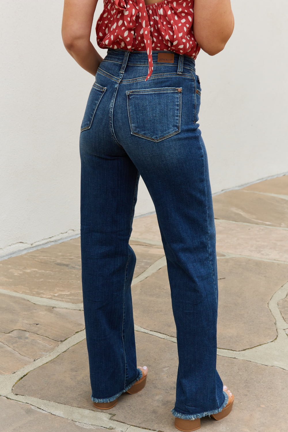Pauline High Waisted Button Fly Wide Leg Jeans
