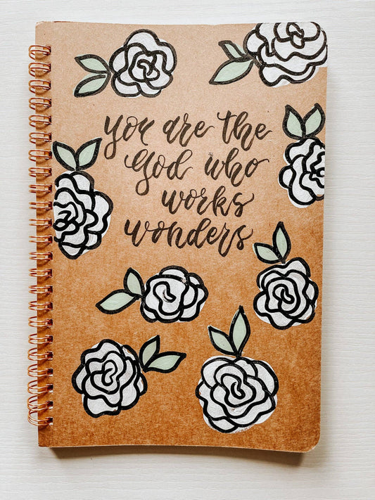 The God Who Works Wonders Hand-Painted Spiral Bound Journal