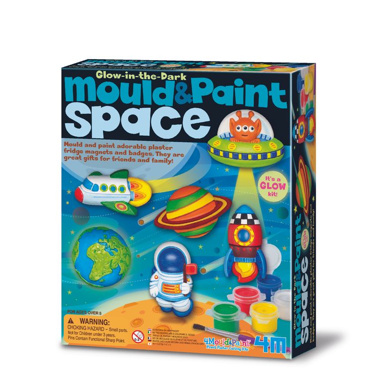 4M Glow-in-The-Dark Mould & Paint Space Figures