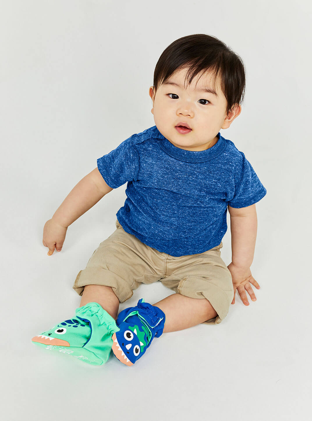 T-Rex & Triceratops | Mismatched Baby Dino Booties