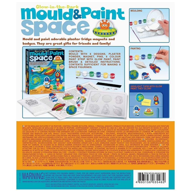 4M Glow-in-The-Dark Mould & Paint Space Figures